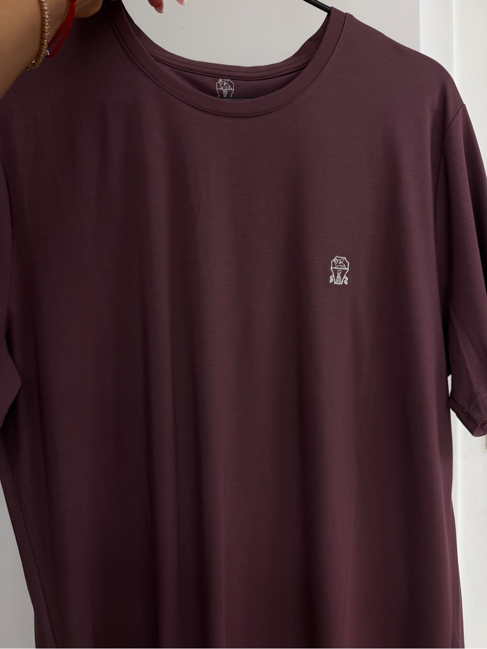 Brunello Cucinelli Men's Crewneck Tee in Plum